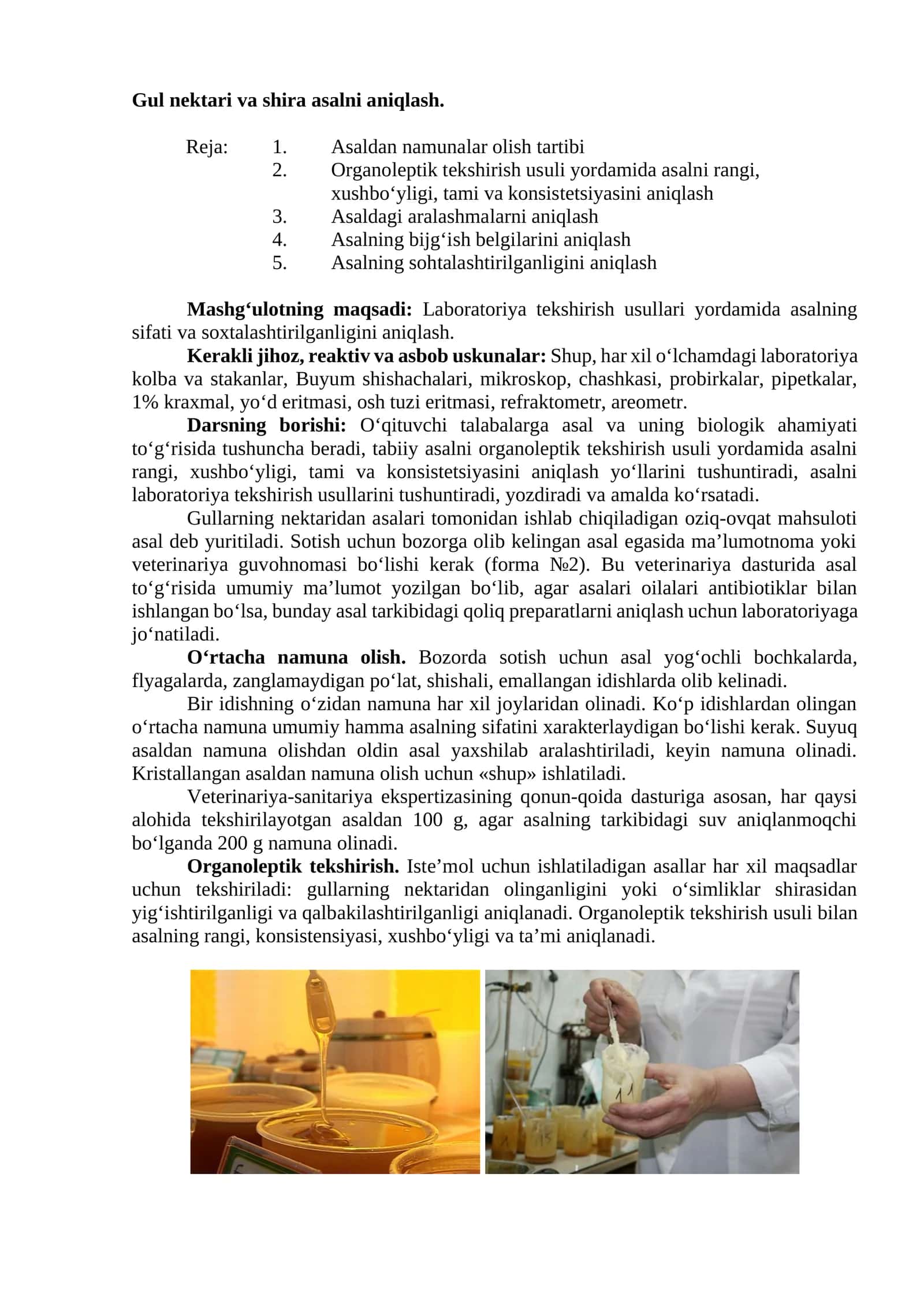 Asalni Aniqlash Mashg'uloti 1