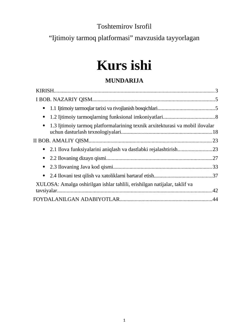 Ijtimoiy tarmoq platformasi 1