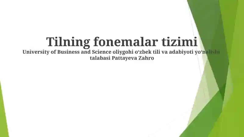 Tilning fonemalar tizimi