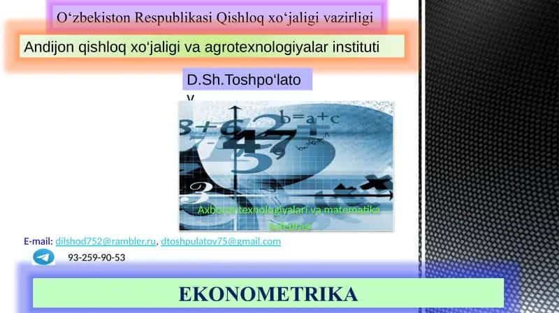 EKONOMETRIKA 1