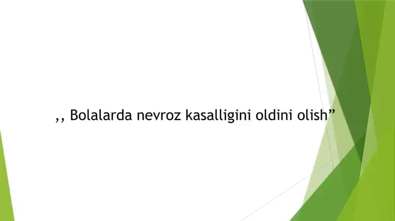 NEVROZ — RIVOJLANISH SABABLARI VA MEXANIZMLARI 1