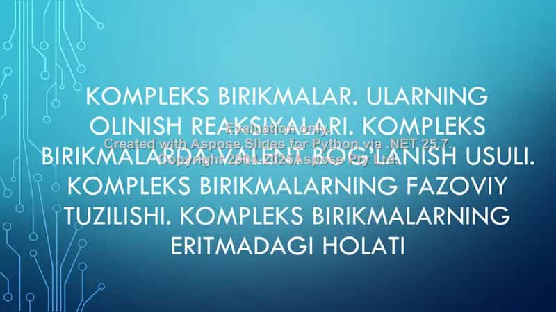 Kompleks birikmalar 1