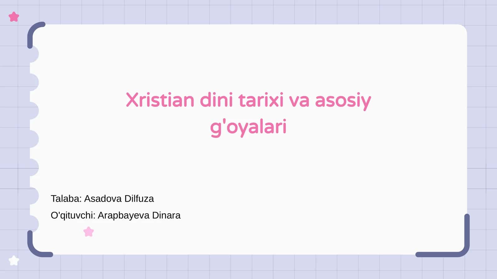 Xristian dini tarixi va asosiy g'oyalari 1