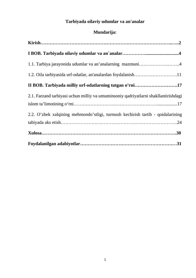 Tarbiyada oilaviy udumlar va an'analar 1