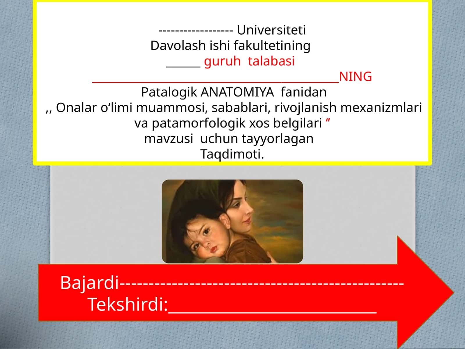 Patalogik ANATOMIYA fanidan Onalar o'limi muammosi 1