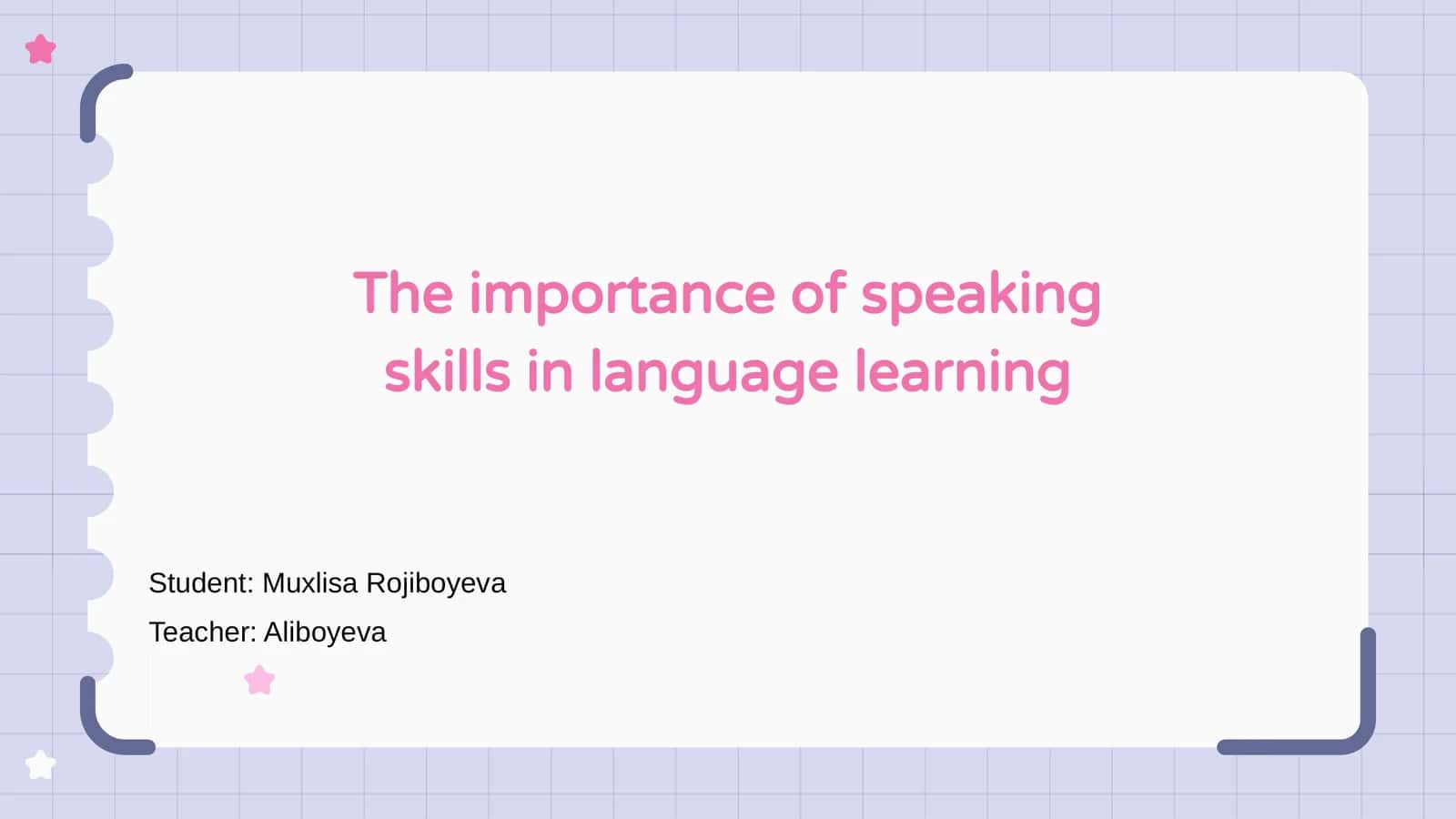 Speaking Skills in Language Learning 1