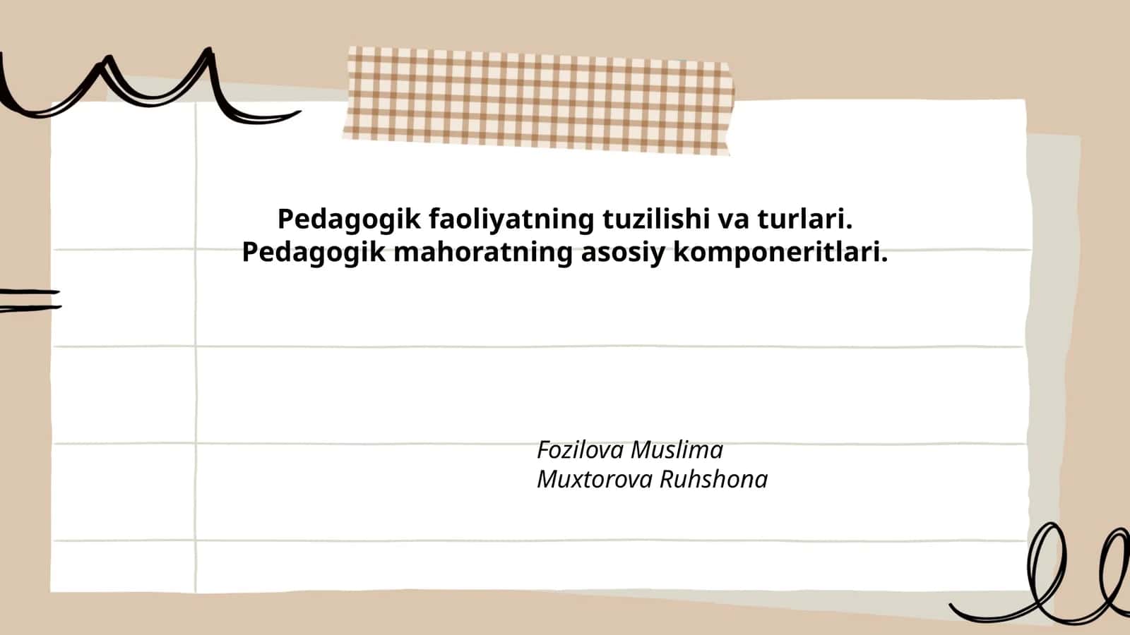 Pedagogik Faoliyatning Tuzilishi va Turlari 1