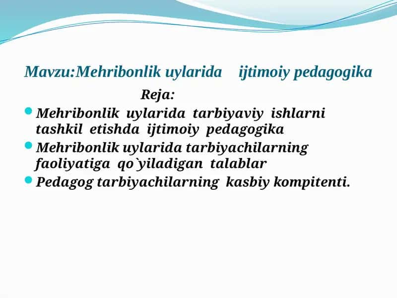 Mehribonlik uylarida ijtimoiy pedagogika 1