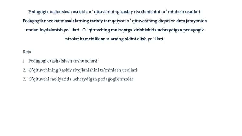 Pedagogik tashxislash 1