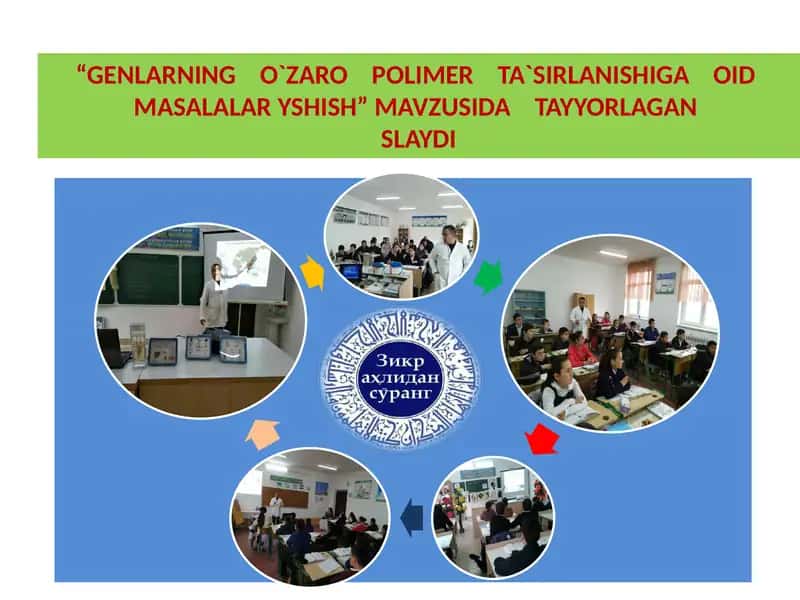 “GENLARNING    O`ZARO    POLIMER    TA`SIRLANISHIGA    OID   MASALALAR YSHISH” MAVZUSIDA    TAYYORLAGAN  SLAYDI 1