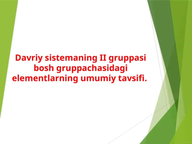 Davriy sistemadagi II Aguru his-elements tavsifi 1