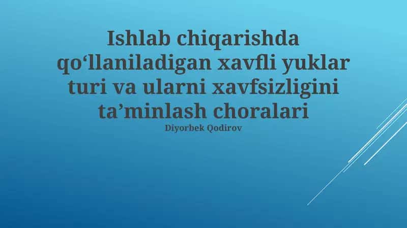 Xavfli kimyoviy moddalar 1