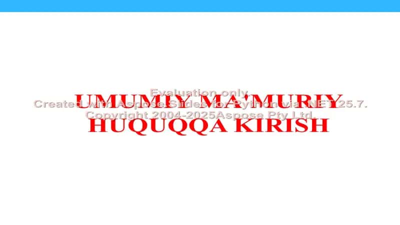 UMUMIY MA'MURIY HUQUQQA KIRISH 1