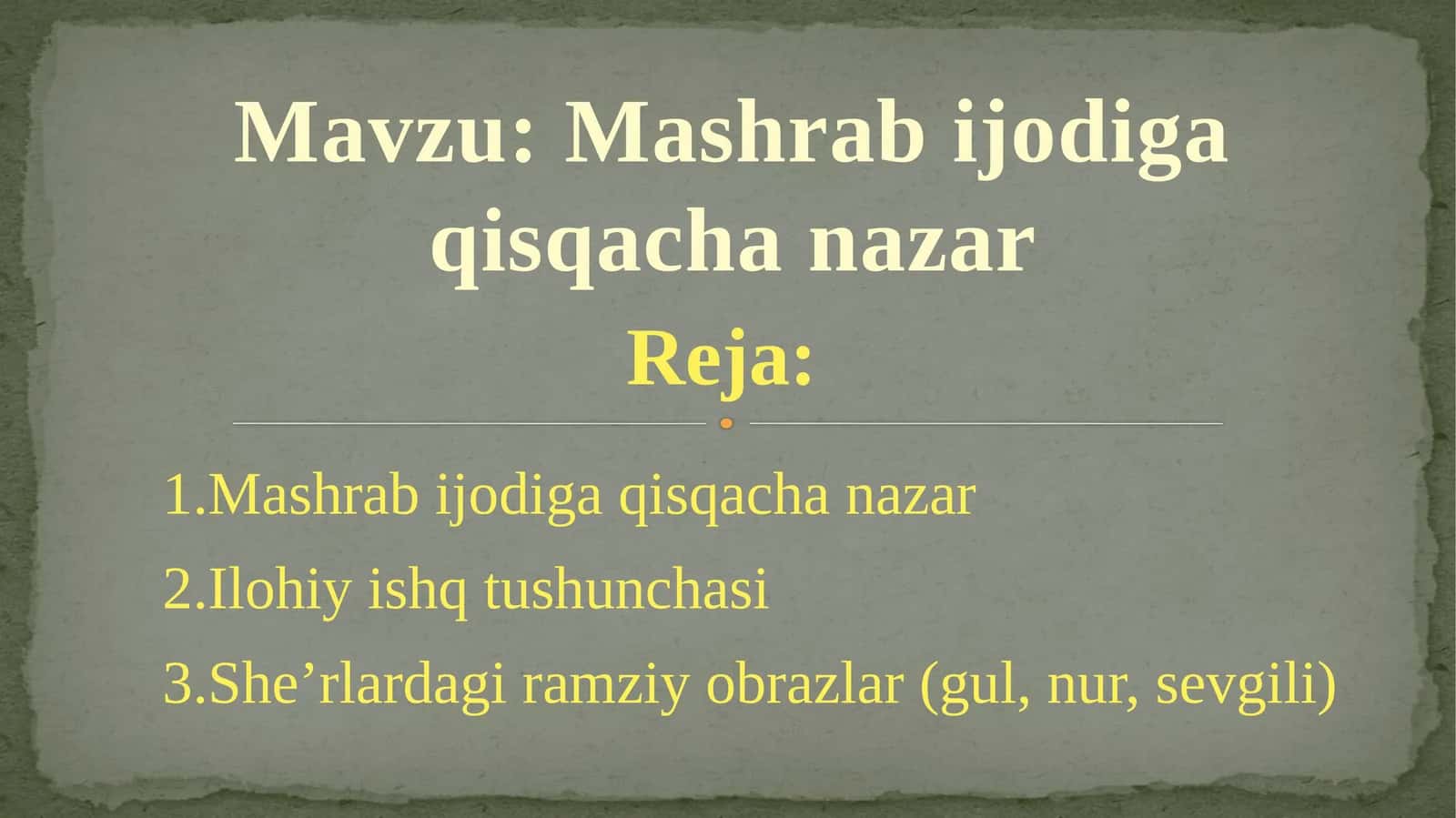 Mashrab ijodiga qisqacha nazar 1