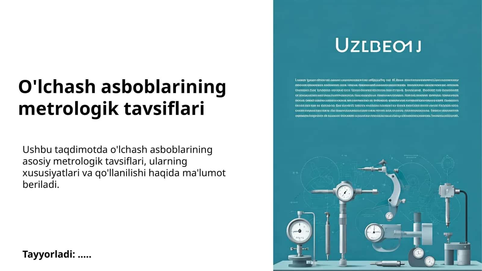 O'lchash asboblarining metrologik tavsiflari 1