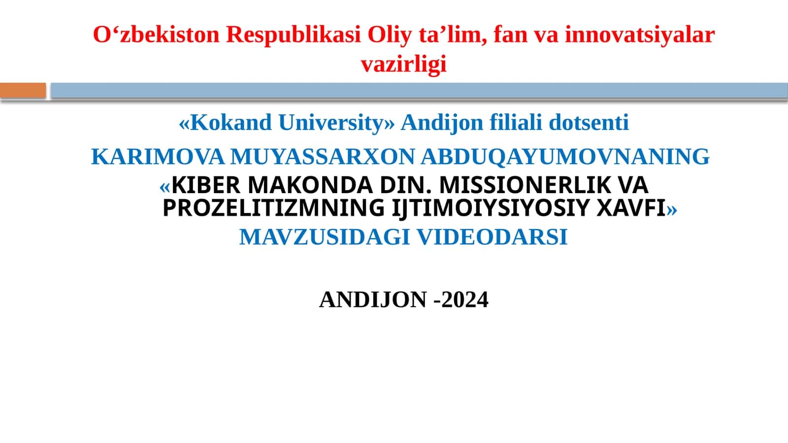 KIBER MAKONDA DIN. MISSIONERLIK VA PROZELITIZMNING IJTIMOIYSIYOSIY XAVFI 1