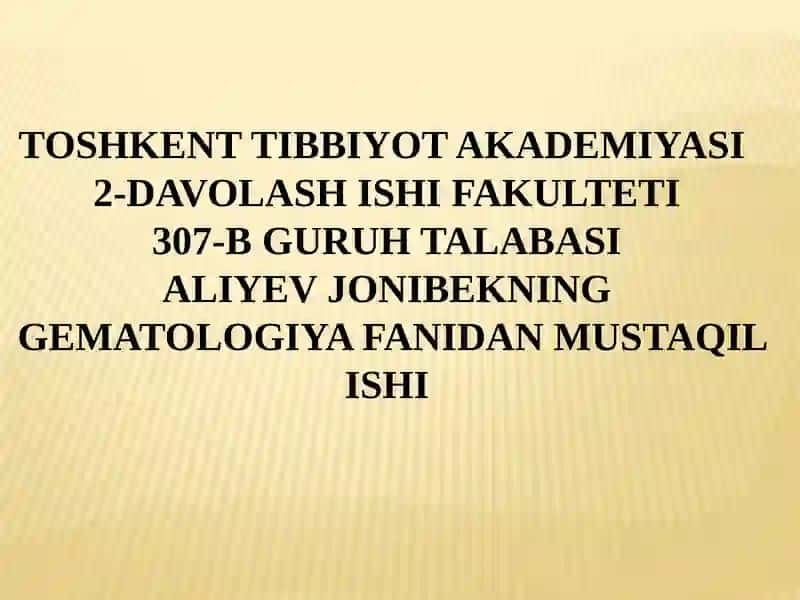 TEMIR TANҚISLIK ANEMIYASI