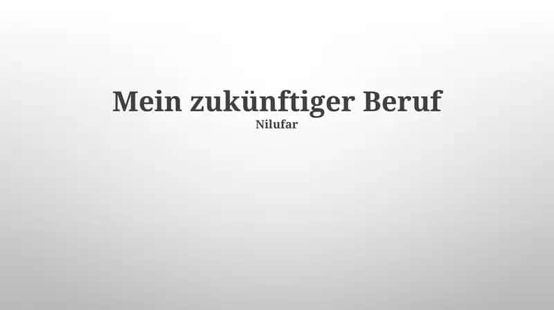 Mein zukünftiger Beruf 1