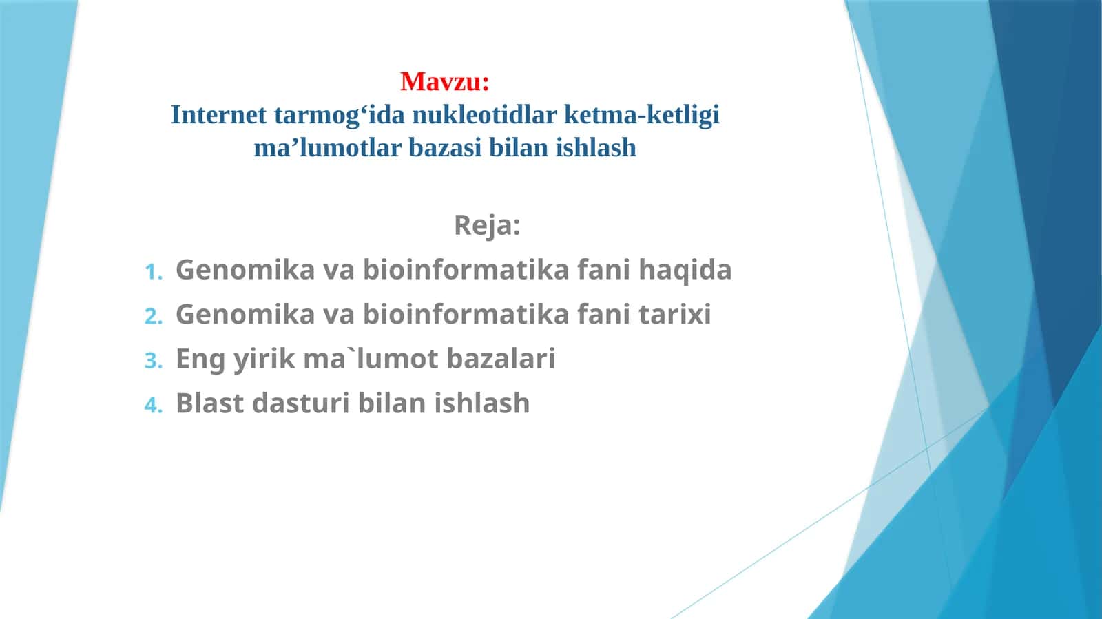 Genomika va bioinformatika fani haqida 1