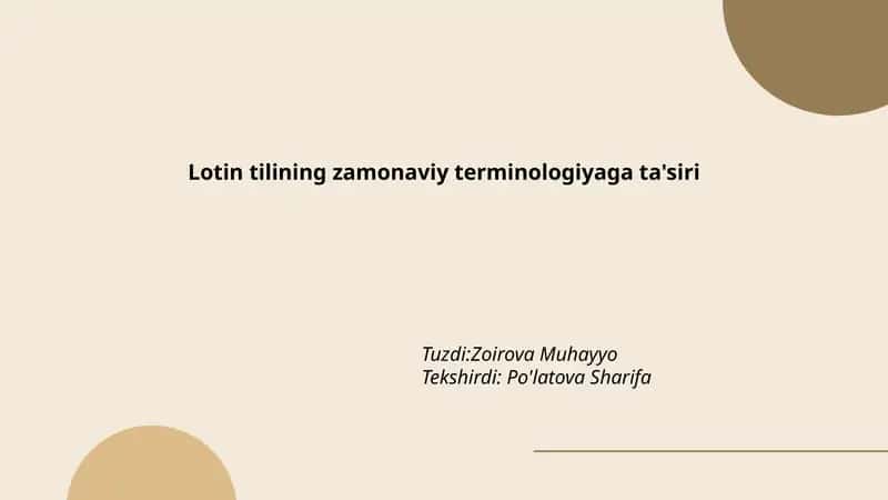 Lotin tilining zamonaviy terminologiyaga ta'siri 1