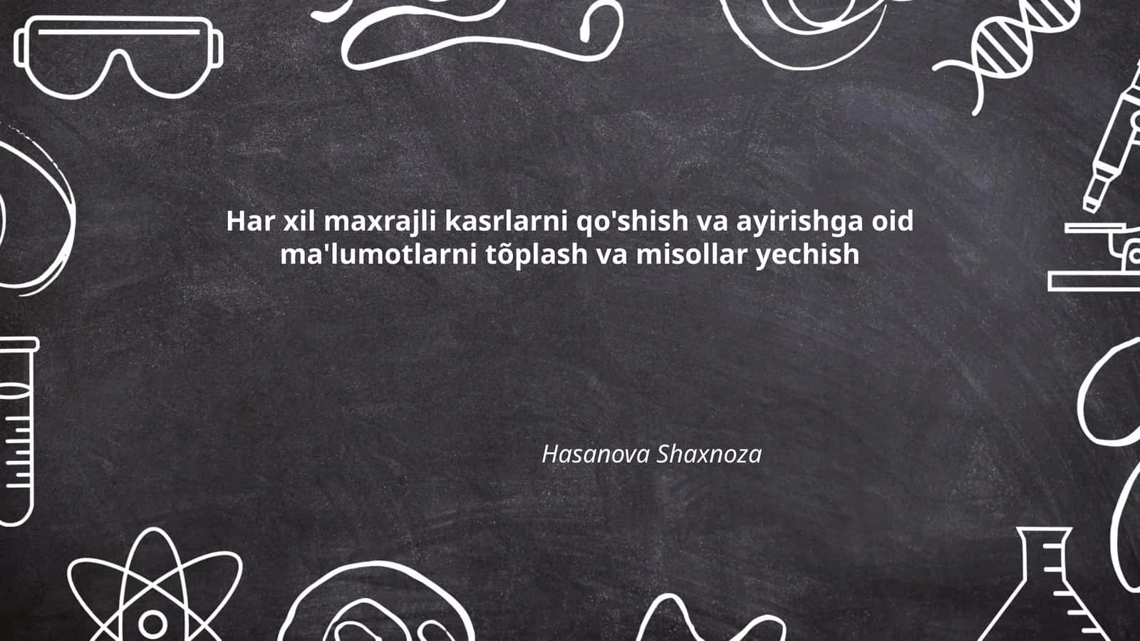 Ma'lumotlarni tõplash va misollar yechish 1
