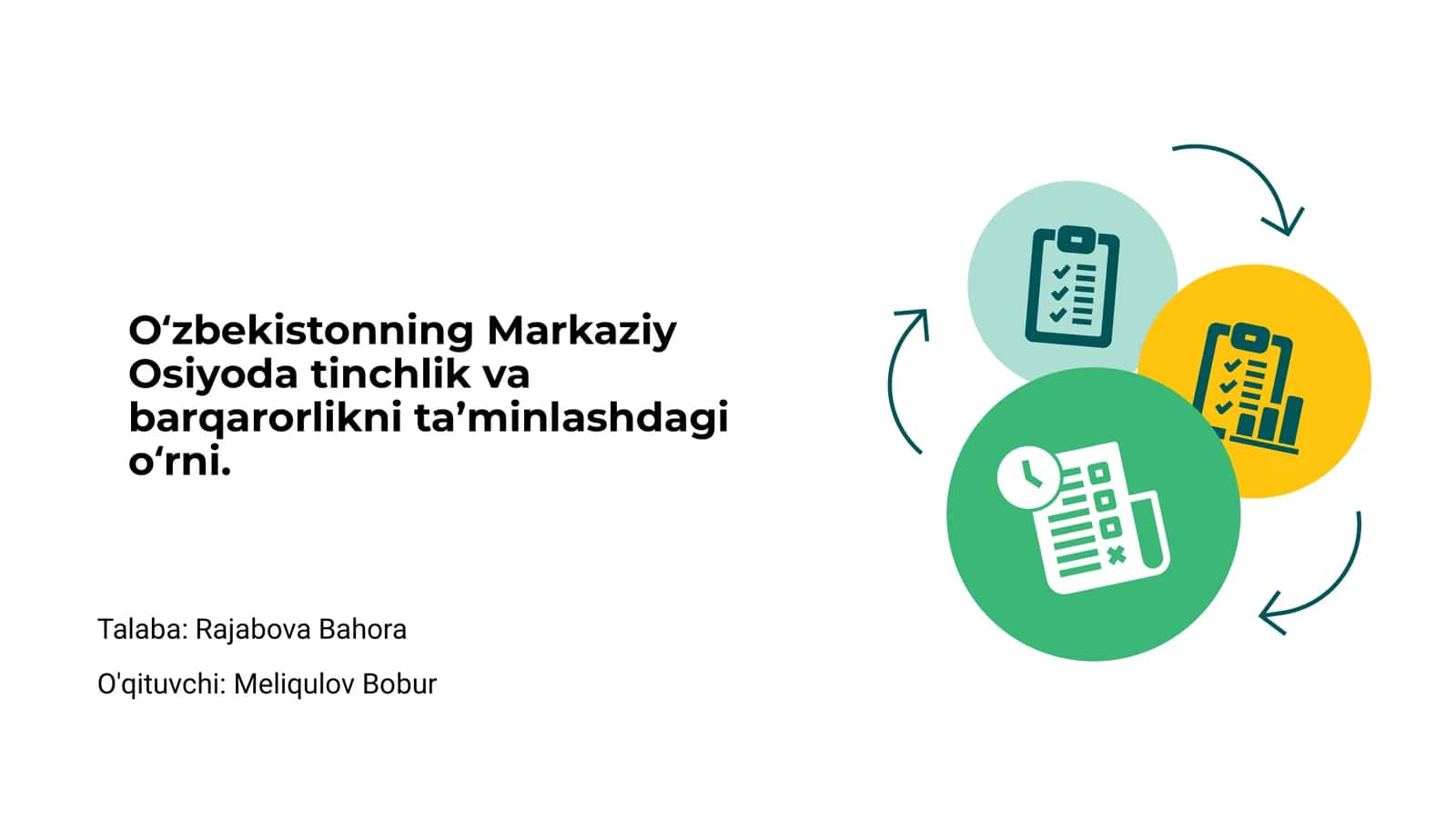 O‘zbekistonning Markaziy Osiyoda tinchlik va barqarorlikni ta’minlashdagi o‘rni 1
