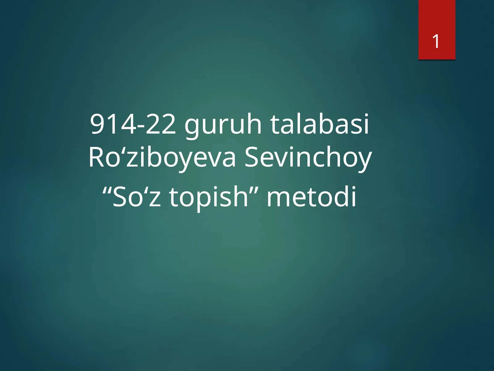 Soʻztopish metodi 1