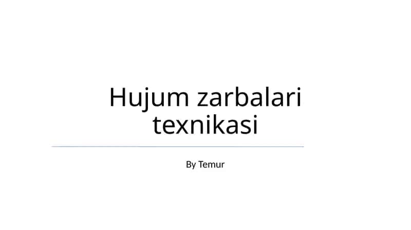Hujum zarbalari texnikasi 1