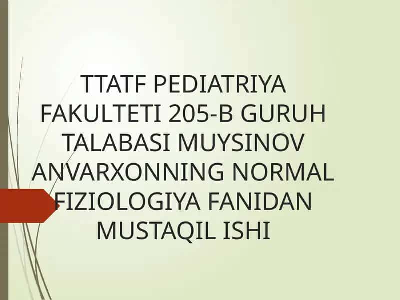 Ichkisekretsiya bezlari fiziologiyasi 1