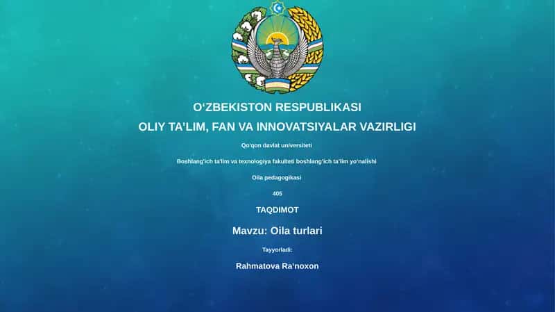 Oila turlari 1