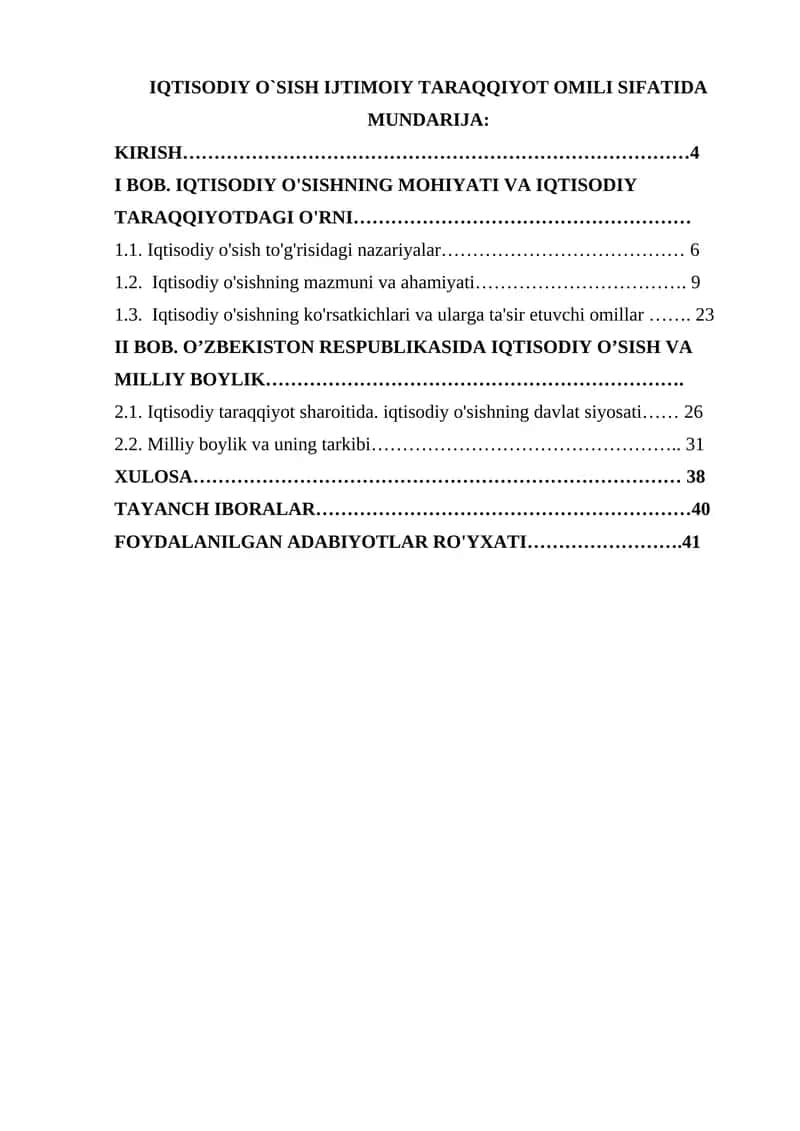 IQTISODIY O`SISH IJTIMOIY TARAQQIYOT OMILI SIFATIDA 1