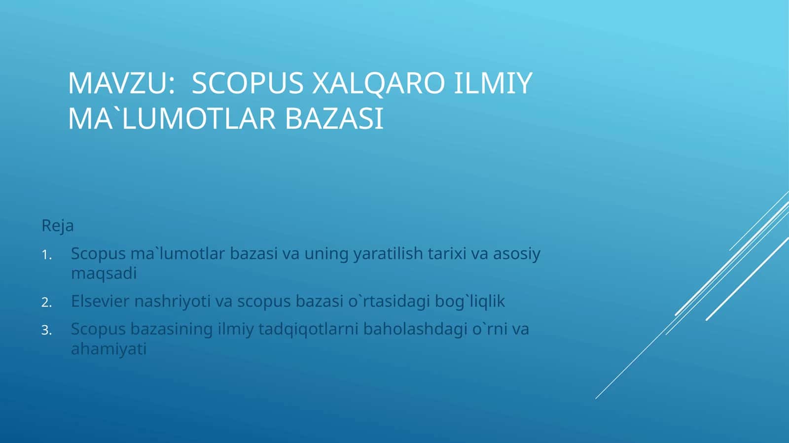 Scopus xalqaro ilmiy ma`lumotlar bazasi 1