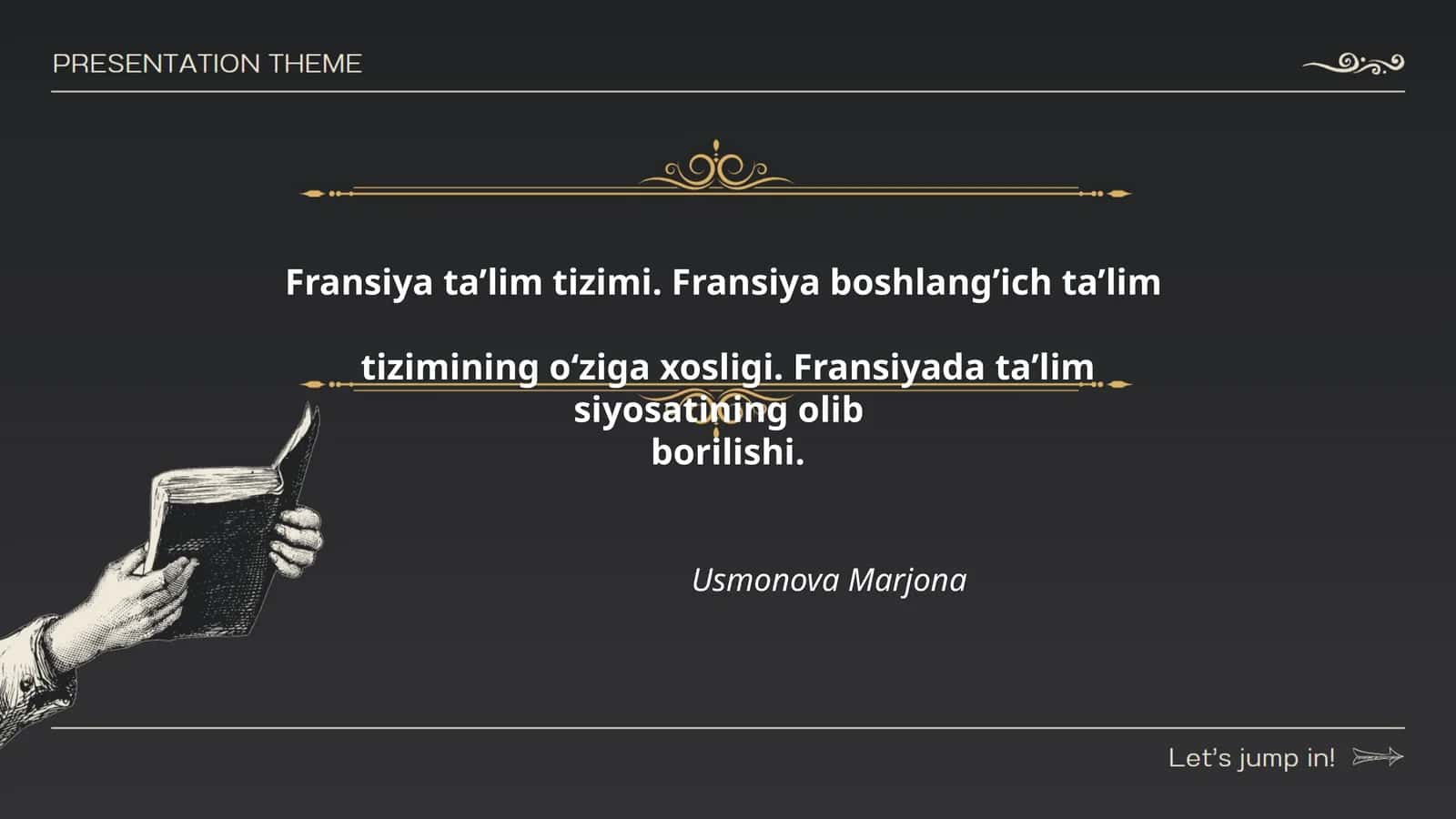 Fransiya ta’lim tizimi. Fransiya boshlang’ich ta’lim 1