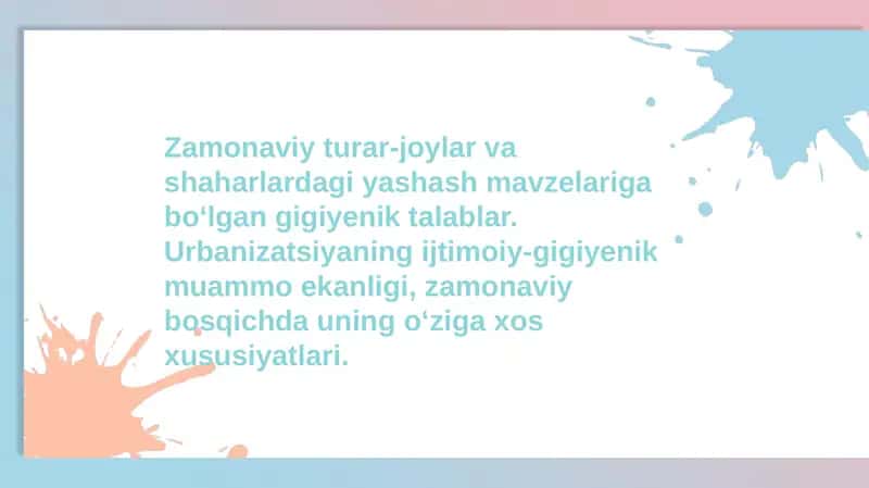 Zamonaviy Turar-Joylar va Shaharlar 1