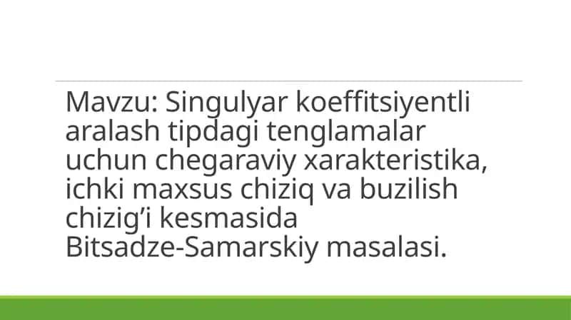 Bitsadze-Samarskiy masalasi 1