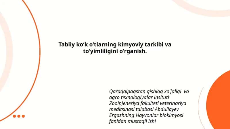 Hayvonlar biokimyosi fanidan mustaqil ish 1
