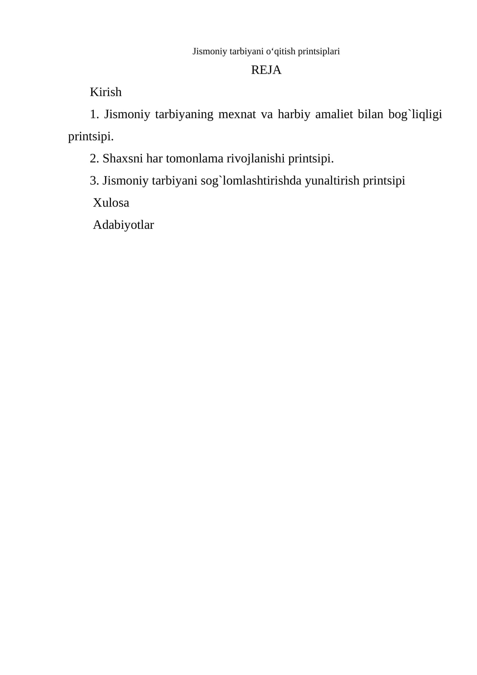 Jismoniy tarbiyani o‘qitish printsiplari 1