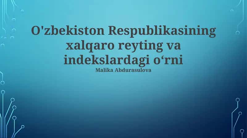 Xalqaro reyting va indekslar: Asosiy tushunchalar 1