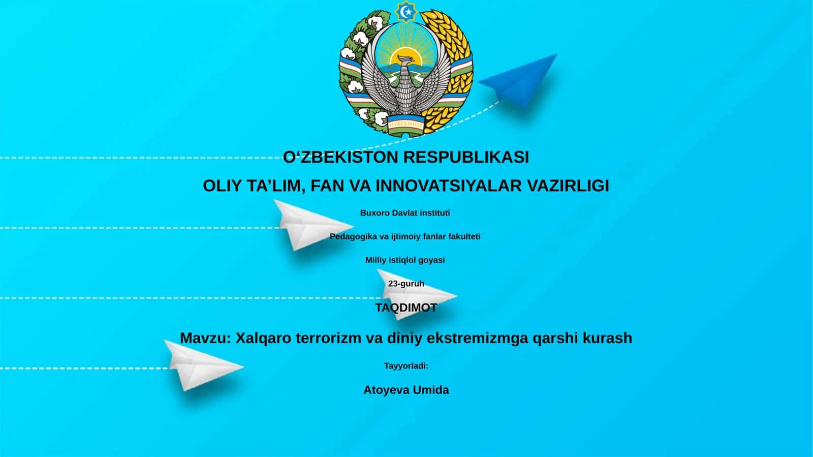 Xalqaro terrorizm va diniy ekstremizmga qarshi kurash 1