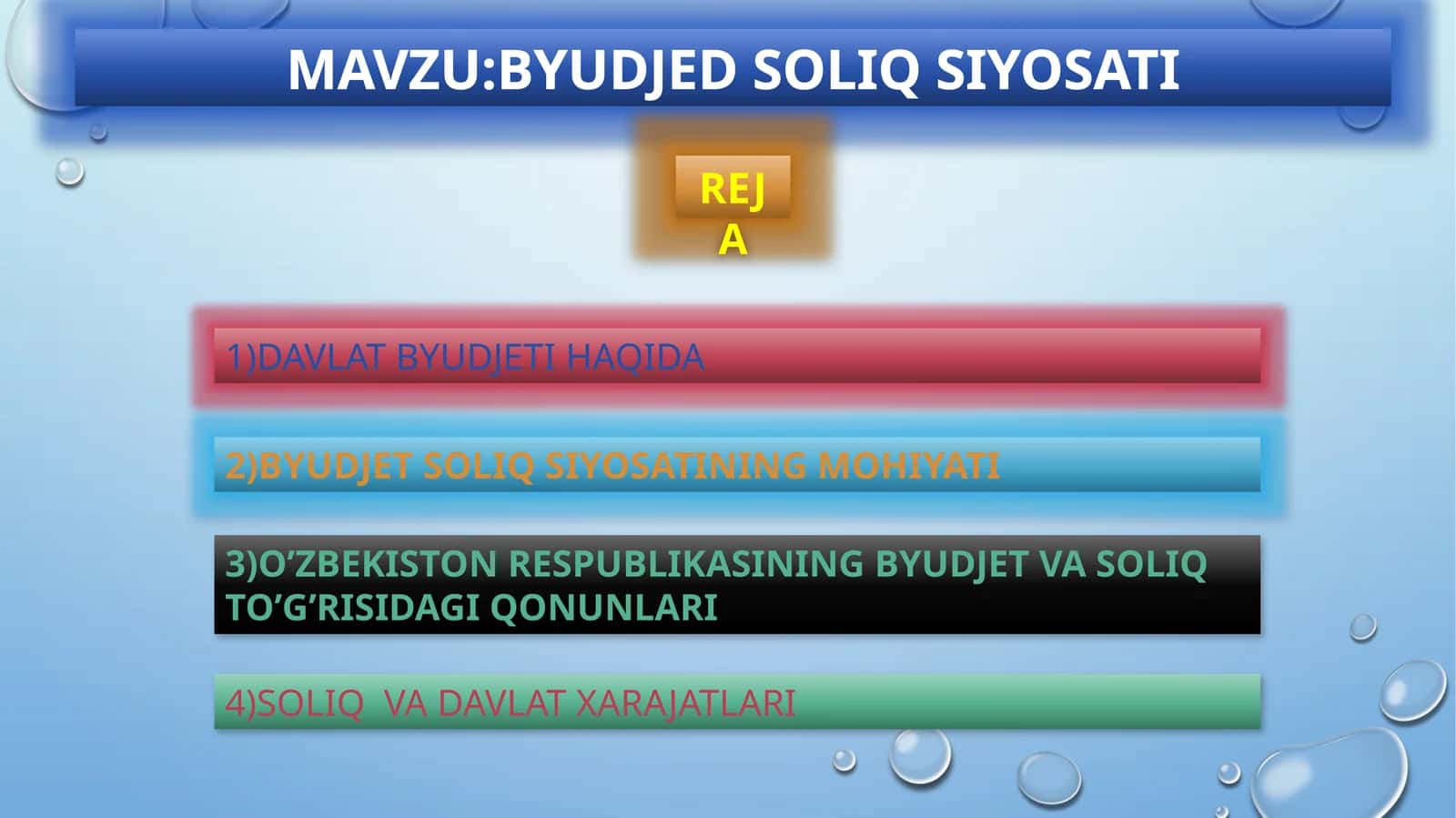 BYUDJED SOLIQ SIYOSATI 1