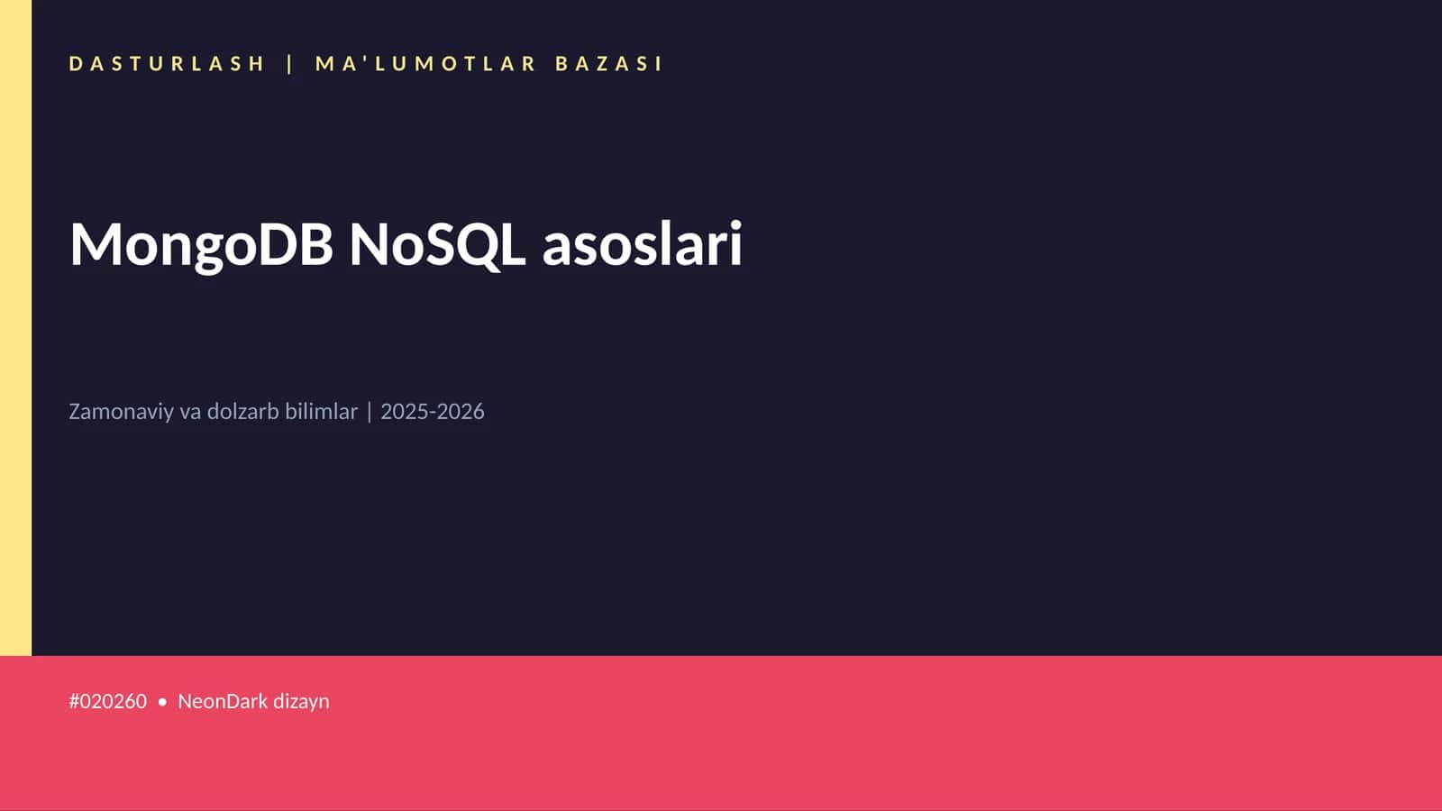 MongoDB NoSQL asoslari 1