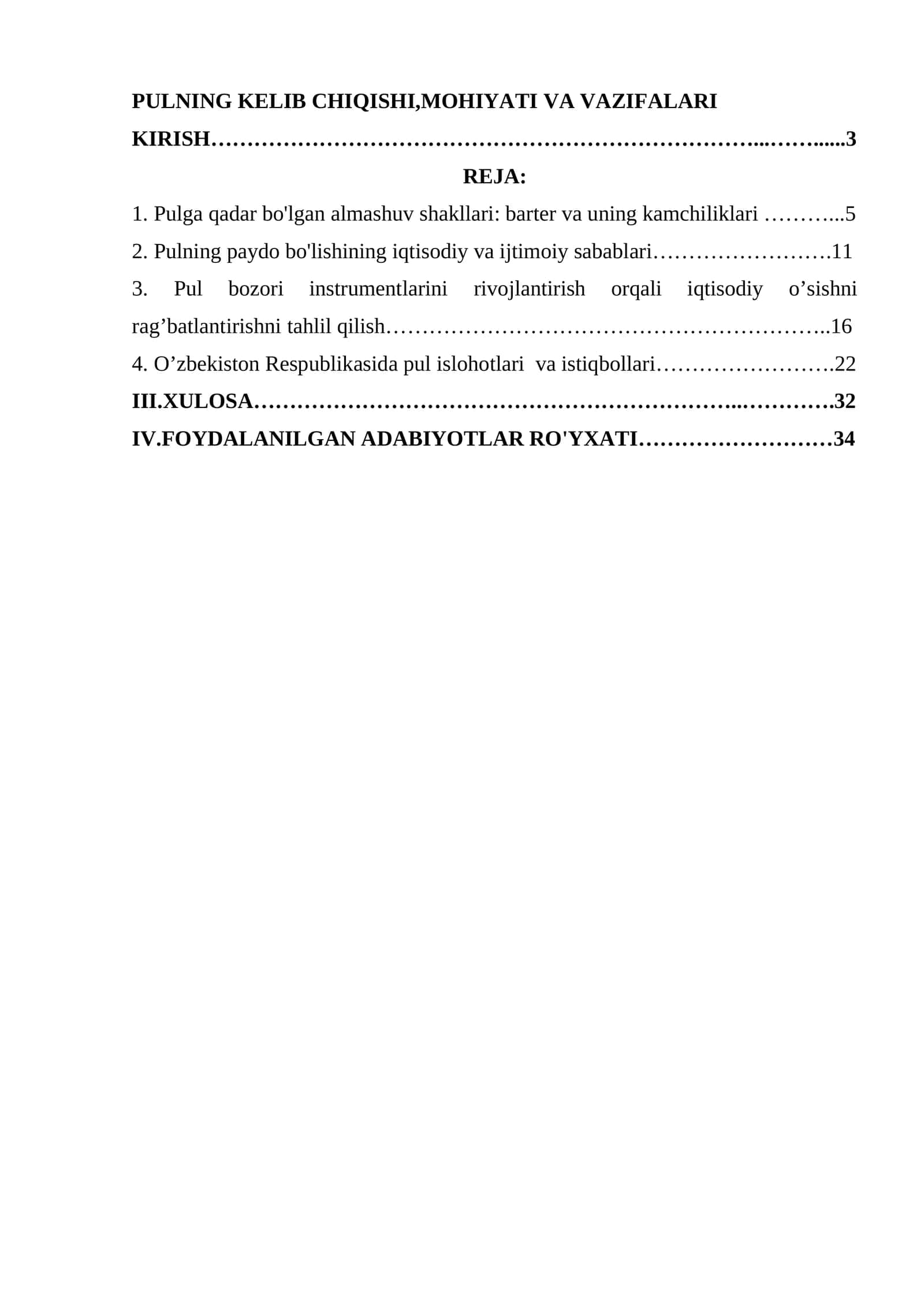 PULNING KELIB CHIQISHI, MOHIYATI VA VAZIFALARI 1