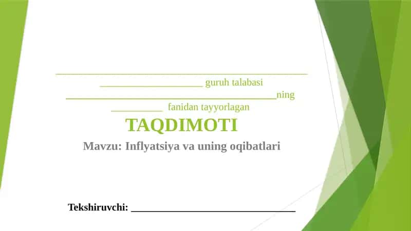 Inflyatsiya va uning oqibatlari 1