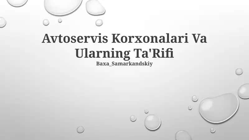 Avtoservis Korxonalari Va Ularning Ta'Rifi 1