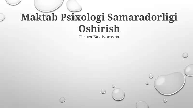 Maktab Psixologi Samaradorligi Oshirish 1