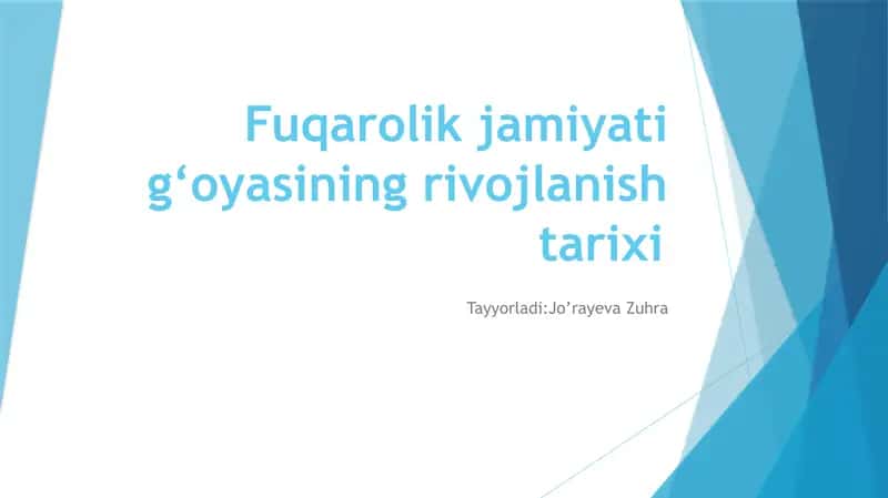 Fuqarolik jamiyati g‘oyasining rivojlanish tarixi 1