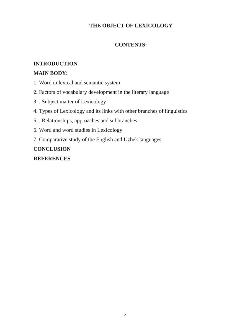 The object of Lexicology 1