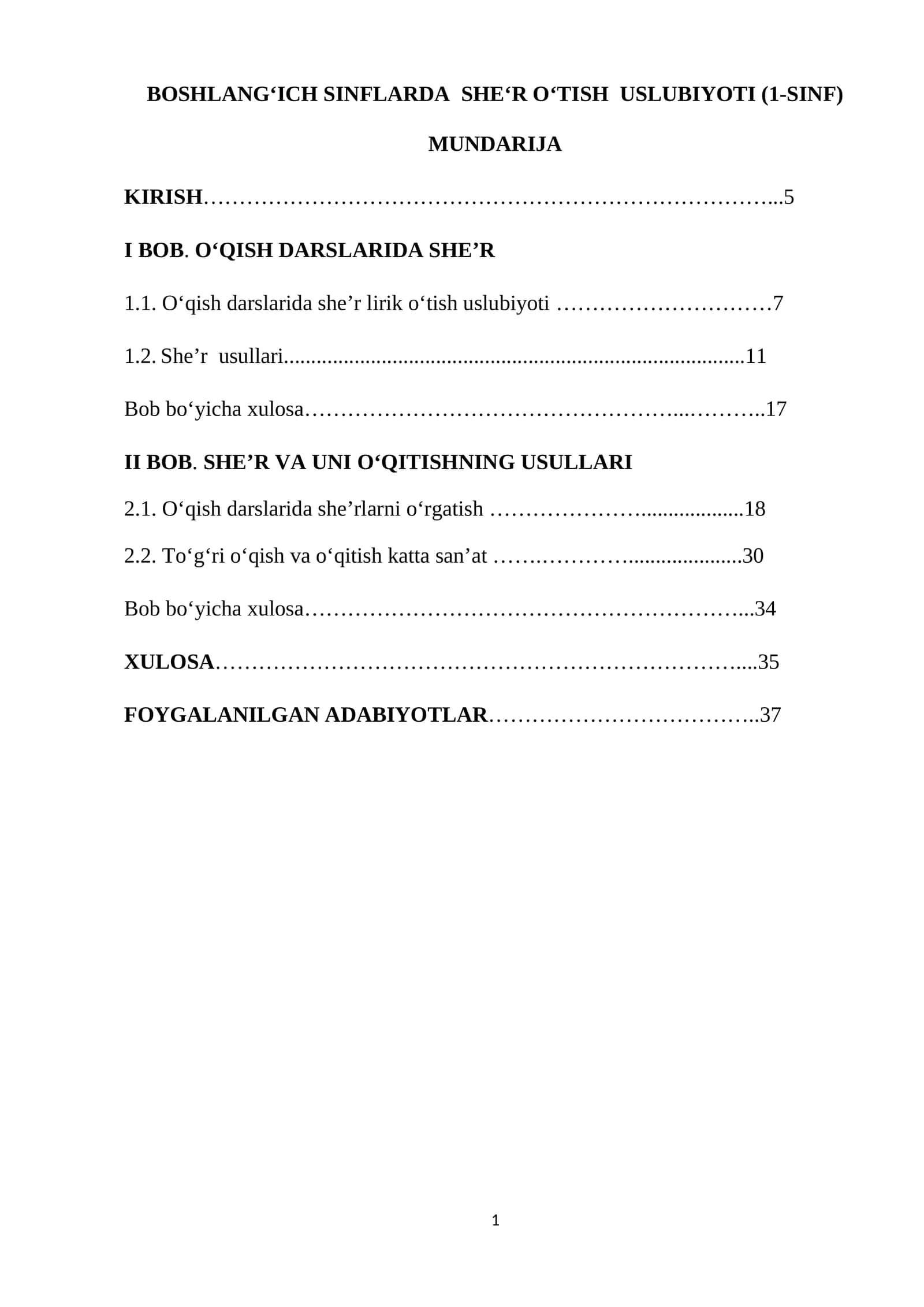 BOSHLANG‘ICH SINFLARDA SHE‘R O‘TISH USLUBIYOTI (1-SINF) 1