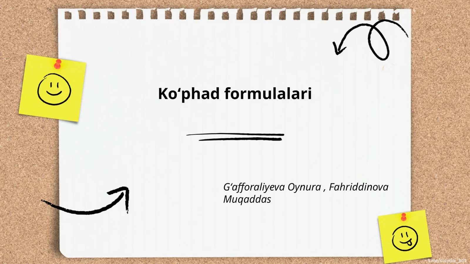 Koʻphad formulalari 1