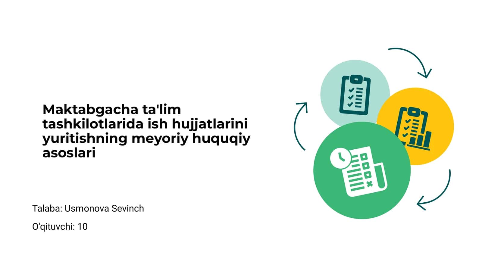 Maktabgacha ta'lim tashkilotlarida ish hujjatlarini yuritishning meyoriy huquqiy asoslari 1